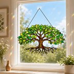 Green Tree of Life Holographic Acrylic Suncatcher