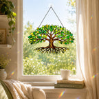 Green Tree of Life Holographic Acrylic Suncatcher