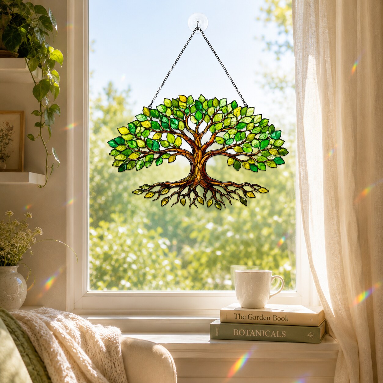 Green Tree of Life Holographic Acrylic Suncatcher