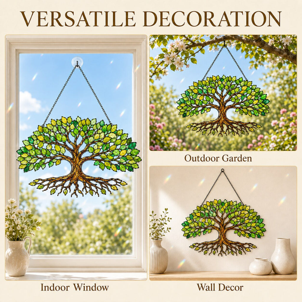 Green Tree of Life Holographic Acrylic Suncatcher