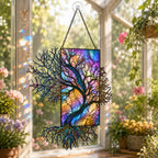Iridescent Tree of Life Holographic Acrylic Suncatcher