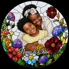 Personalized Wildflower Photo Stained Glass Suncatcher