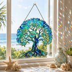 Personalized NANA Sea Turtle Tree of Life Holographic Acrylic Suncatcher