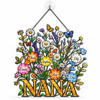 Personalized NANA Wildflower Holographic Acrylic Suncatcher