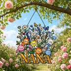 Personalized NANA Wildflower Holographic Acrylic Suncatcher