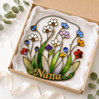 Personalized NANA Jewel Flower Holographic Acrylic Suncatcher