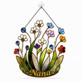 Personalized NANA Jewel Flower Holographic Acrylic Suncatcher
