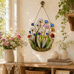 Personalized NANA Jewel Flower Holographic Acrylic Suncatcher