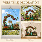 Personalized Grandma's Garden Rose Arch Holographic Acrylic Suncatcher
