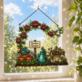 Personalized Grandma's Garden Rose Arch Holographic Acrylic Suncatcher