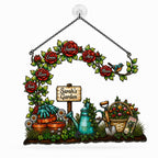 Personalized Grandma's Garden Rose Arch Holographic Acrylic Suncatcher