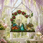 Personalized Grandma's Garden Rose Arch Holographic Acrylic Suncatcher