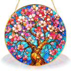 Cherry Blossom Stained Glass Suncatcher
