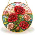 Red Rose Stained Glass Suncatcher