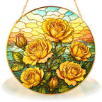Red Rose Stained Glass Suncatcher