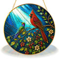 Cardinal Bird Stained Glass Suncatcher
