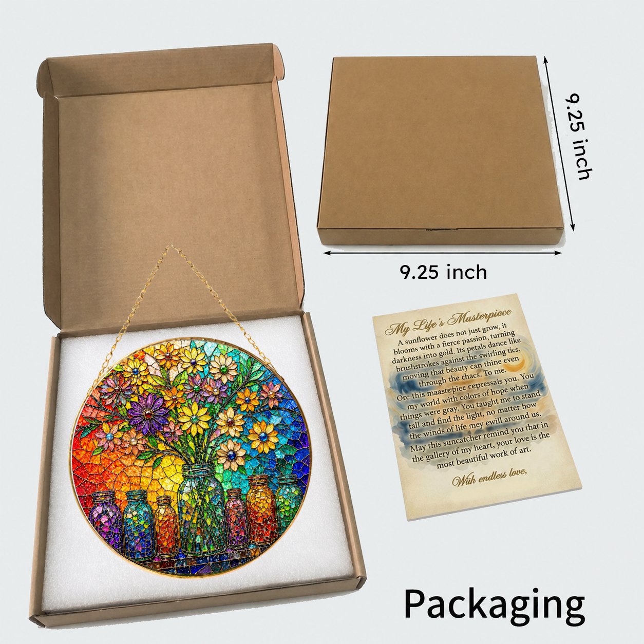 Colorful Floral Stained Glass Suncatcher