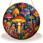 Mushroom Stained Glass Suncatcher