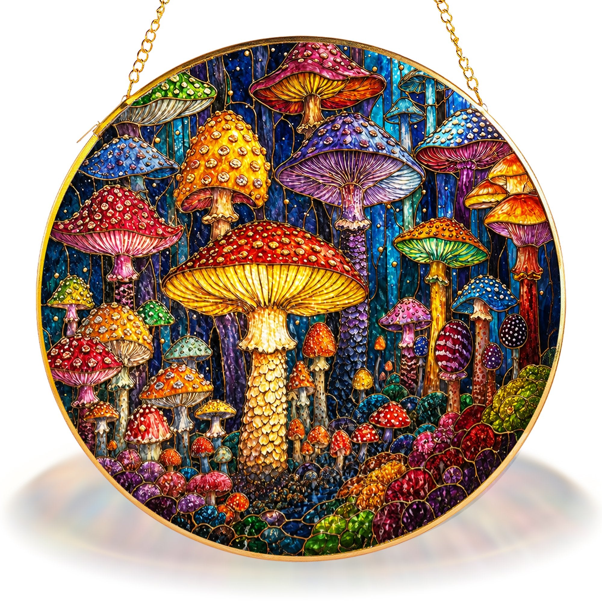 Mushroom Stained Glass Suncatcher