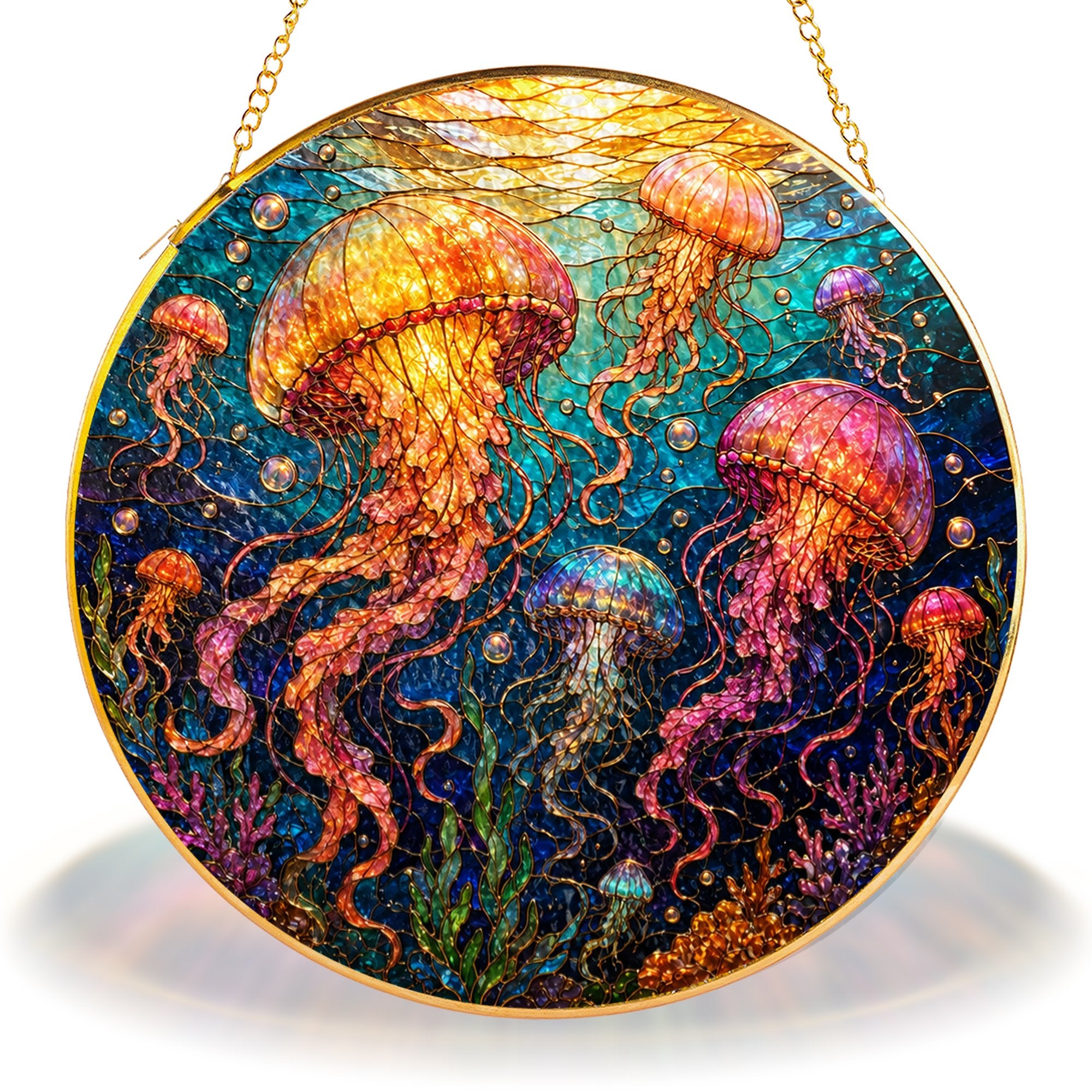 Jellyfish Stained Glass Suncatcher