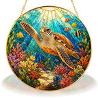 Sea Turtle Stained Glass Suncatcher