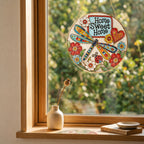 Home Sweet Home Dragonfly Stained Glass Suncatcher