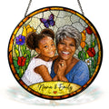 Personalized Spring Garden Photo Stained Glass Suncatcher