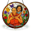 Personalized Butterfly Garden Photo Stained Glass Suncatcher