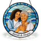 Personalized Ocean Photo Stained Glass Suncatcher