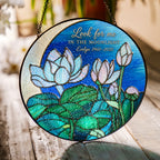 Personalized Memorial Suncatcher – Look For Me In The Moonlight Lotus Stained Glass