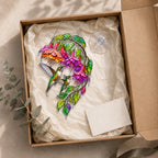Hummingbird & Fuchsia Holographic Acrylic Suncatcher