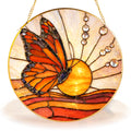 Butterfly Sunrise Stained Glass Suncatcher