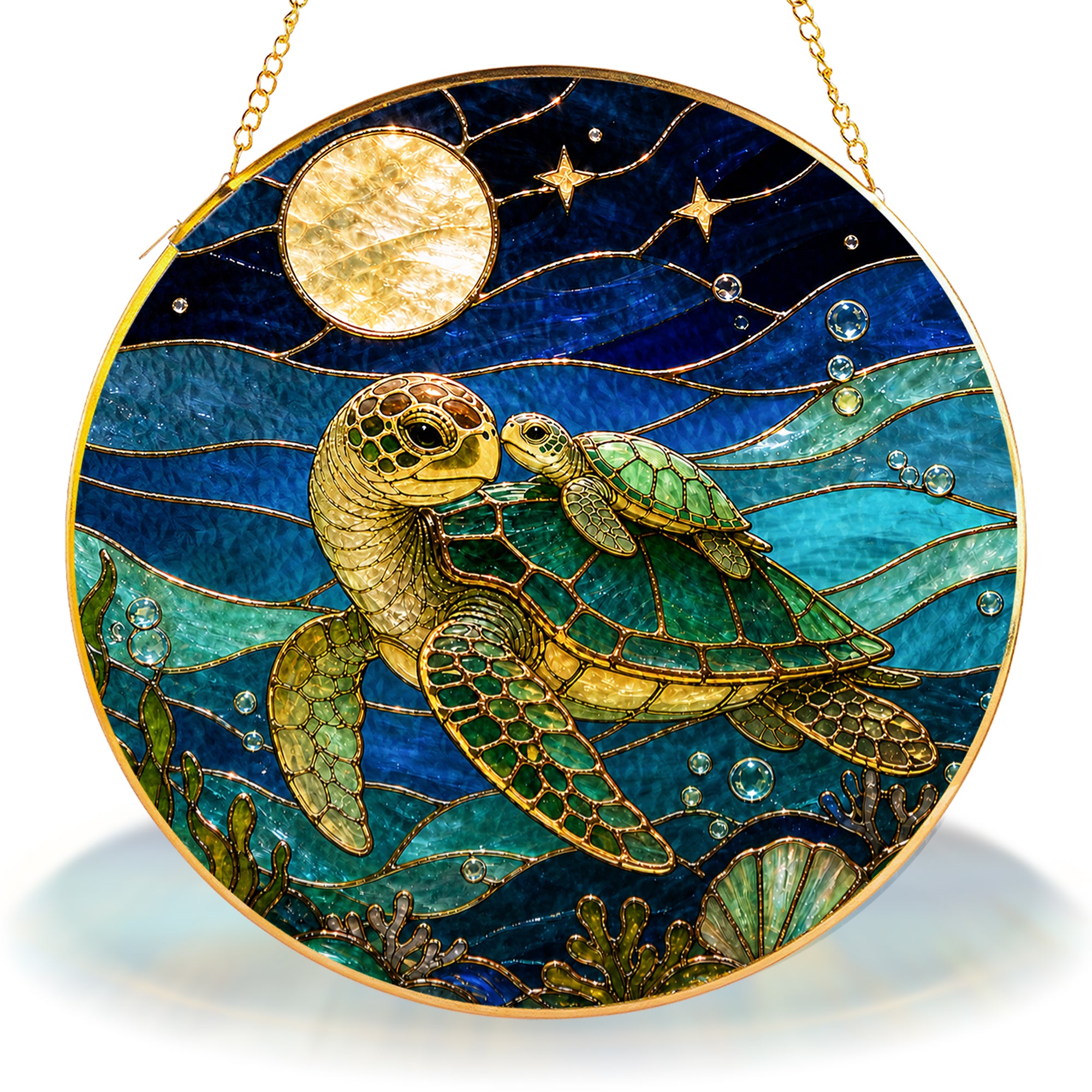 Sea Turtle Stained Glass Suncatcher