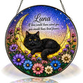 Personalized Cat Memorial Moon Stained Glass Suncatcher