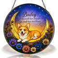Personalized Dog Memorial Moon Stained Glass Suncatcher