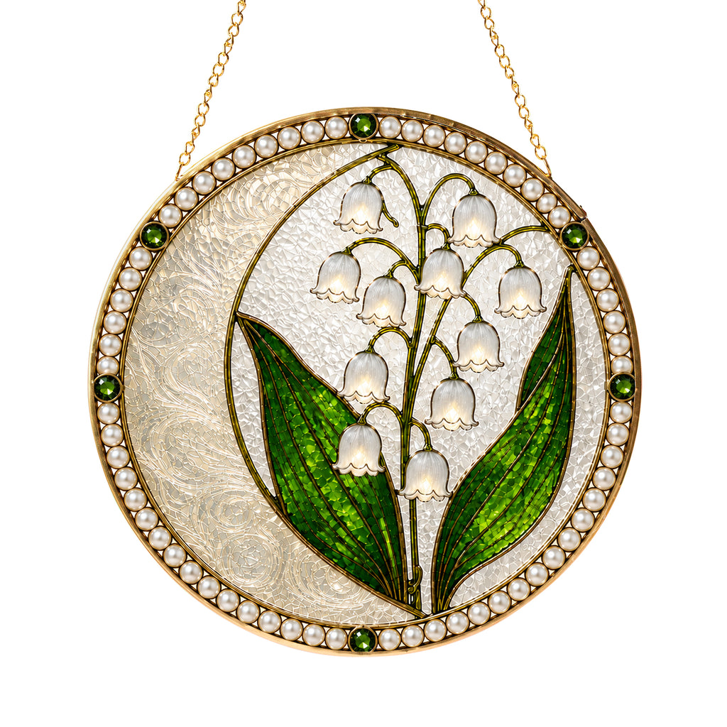 Lily of the Valley Pearl Stained Glass Suncatcher