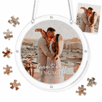 Personalized Engagement Photo Acrylic Puzzle Suncatcher
