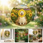 Personalized Sunflower Dog Suncatcher