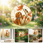Personalized Dog & Hummingbird Suncatcher