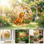 Personalized Dachshund Bird Suncatcher