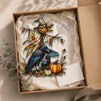 Scarecrow & Crow Holographic Acrylic Suncatcher