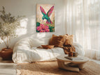 Hummingbird Canvas Wall Art Colorful Painting with Flower, Botanical Bird Prints for Living Room Bedroom Office