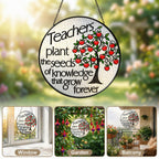 Teacher Appreciation Apple Tree Stained Glass Suncatcher