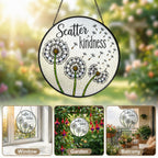 Scatter Kindness Dandelion Stained Glass Suncatcher