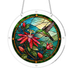 Pink Blossom Hummingbird Puzzle Suncatcher