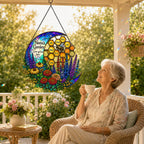 Personalized Nana's Garden Bee & Honeycomb Holographic Acrylic Suncatcher