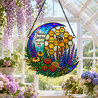 Personalized Nana's Garden Bee & Honeycomb Holographic Acrylic Suncatcher