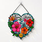 Personalized Nana's Garden Tropical Flower Holographic Acrylic Suncatcher