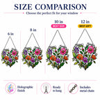 Personalized Nana's Garden Wildflower Heart Holographic Acrylic Suncatcher