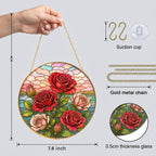 Red Rose Stained Glass Suncatcher